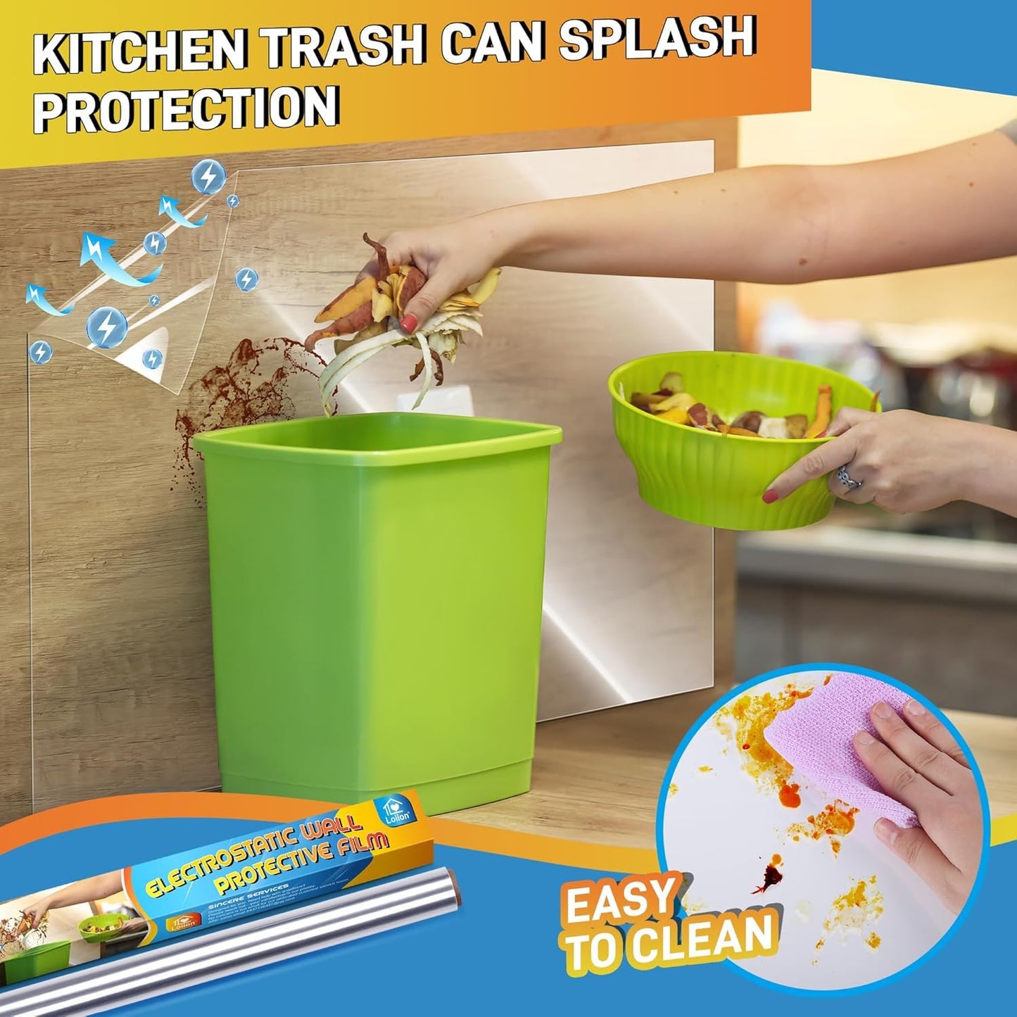 Transparent Electrostatic Wall Protection Film Buy 1 Get 1 Free